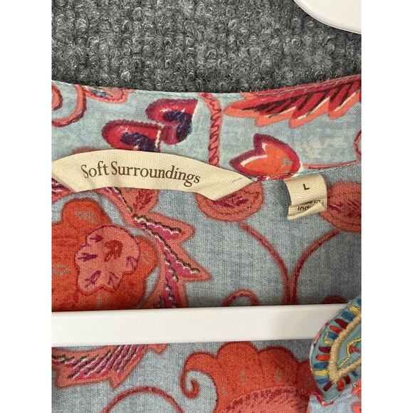 Soft Surroundings Boho Print Button Top Women’s Size Large - Picture 6 of 11
